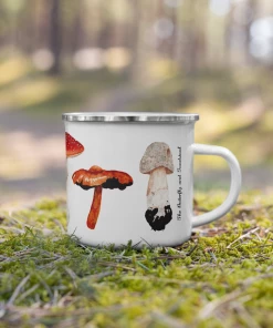 Butterfly & Toadstool Camping Gear Mushroom Enamel Camp Mug