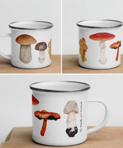 Butterfly & Toadstool Camping Gear Mushroom Enamel Camp Mug