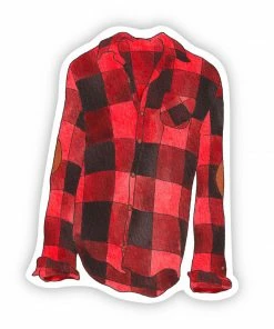 Big Moods Flannel Shirt Cozy Vibes Waterproof Sticker