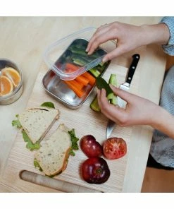 UKonserve Camping Gear Rectangle 25oz - Clear Silicone Lid