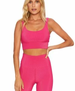 Beach Riot Leah Bra Top Fuchsia