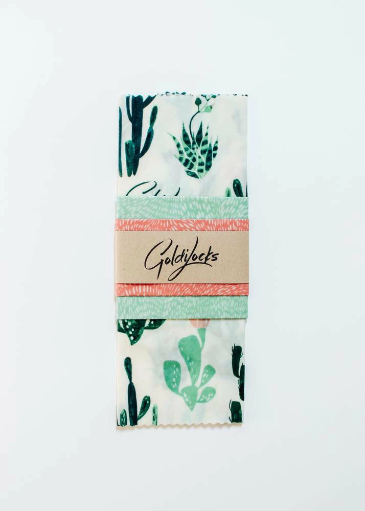 Goldilocks Camping Gear Beeswax Food Wraps: Cacti Set Of 3 1 Goldilocks Camping Gear Beeswax Food Wraps: Cacti Set Of 3