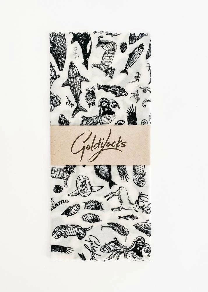 Goldilocks Beeswax Food Wraps: Species Of Ucluelet Single Medium 1 Goldilocks Beeswax Food Wraps: Species Of Ucluelet Single Medium