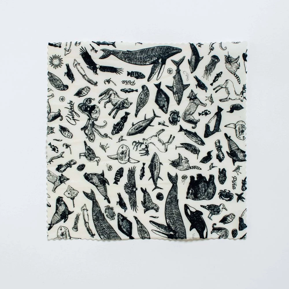 Goldilocks Beeswax Food Wraps: Species Of Ucluelet Single Medium 2 Goldilocks Beeswax Food Wraps: Species Of Ucluelet Single Medium