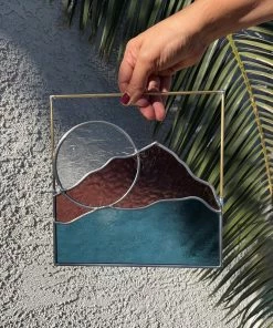 Szklo Glass SZKLO- Mountains Stained Glass- Hand Made