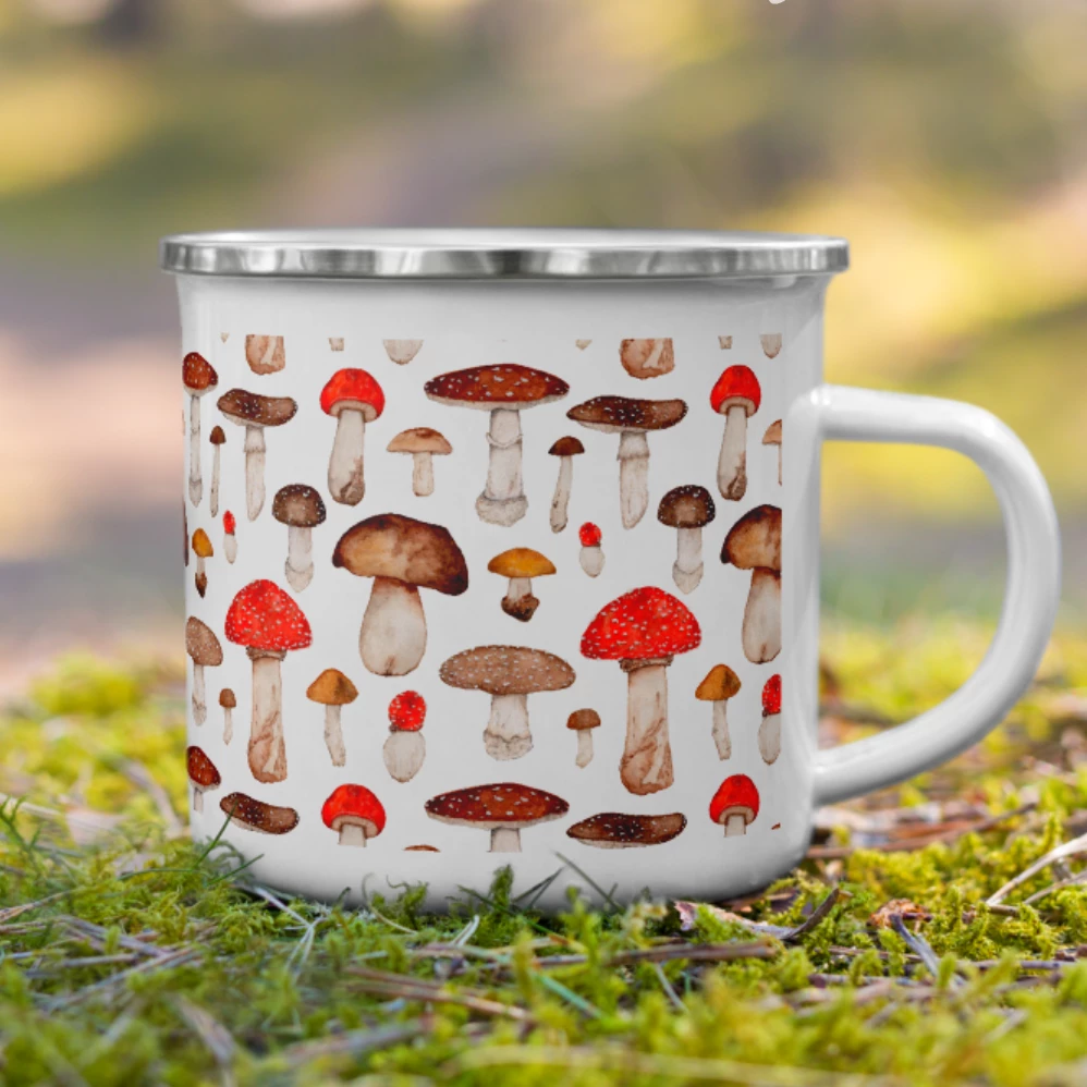 Butterfly & Toadstool Toadstool Mushroom Enamel Camp Mug Camping Gear 1 Butterfly & Toadstool Toadstool Mushroom Enamel Camp Mug Camping Gear