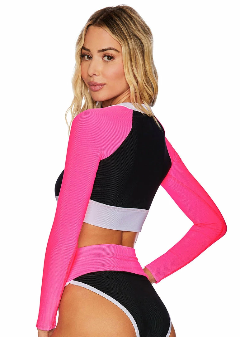 Beach Riot Ellie Top - Black Pink Colorblock 2 Beach Riot Ellie Top - Black Pink Colorblock